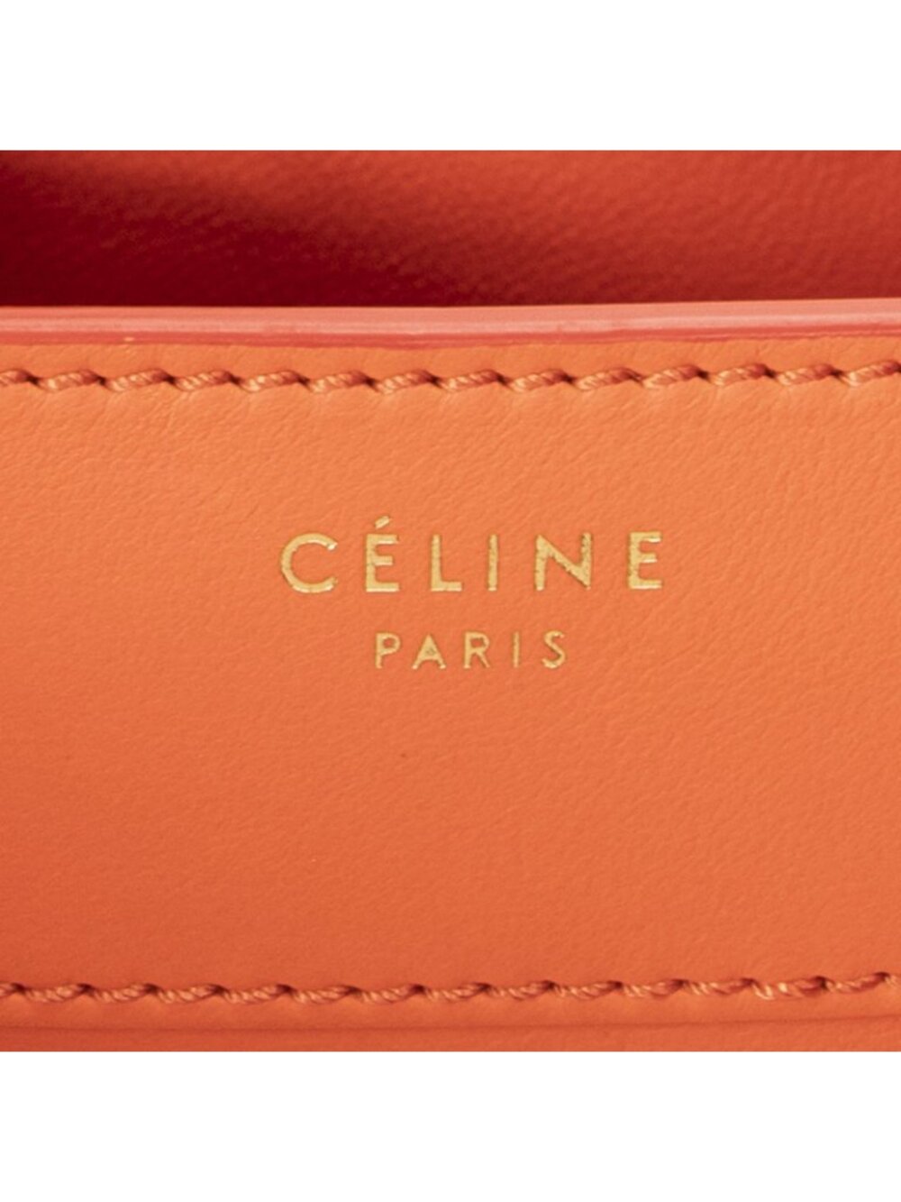 Celine Mini Luggage Orange Calfskin Leather - Picture 10 of 15